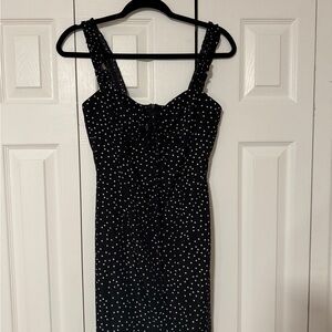 Princess Polly Black and White Polka Dot Midi Dress